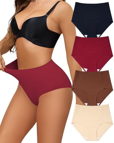 LEVAO Women Tummy Control Panties High Waist Seamless Underwear Full Coverage Brief No Show Postp... | Amazon (US)