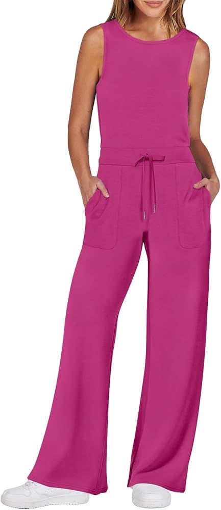 Caracilia Womens Jumpsuits Air Essentials Dressy Romper Wide Leg Long Pants Jumper 2024 Summer Tr... | Amazon (US)