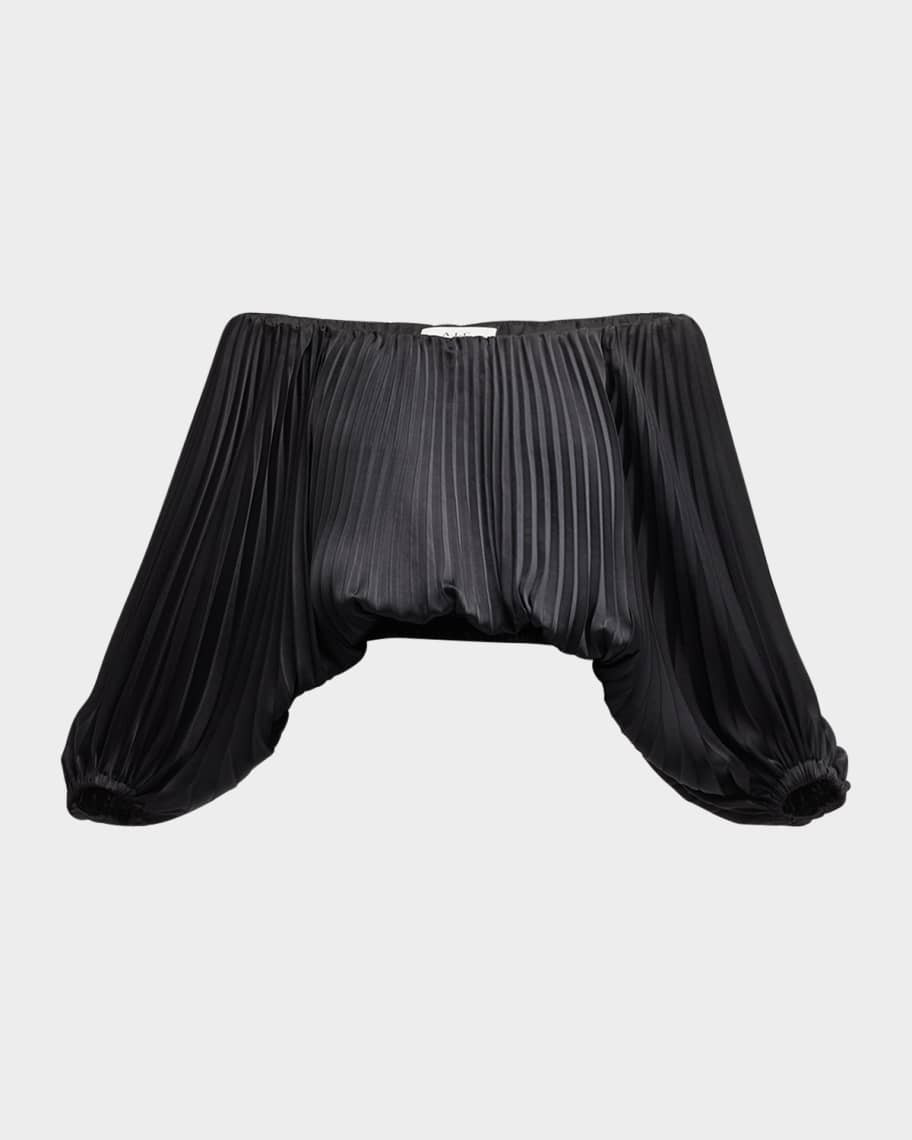 A.L.C. Sienna Pleated Off-The-Shoulder Top | Neiman Marcus