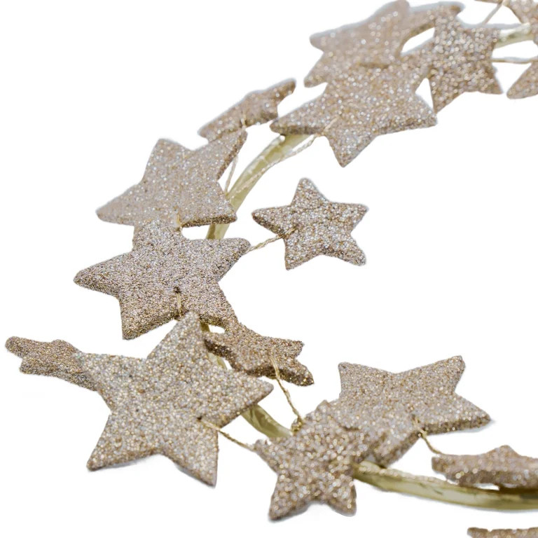 Glitter Star Wreath, Gold, 11.25", by My Texas House | Walmart (US)
