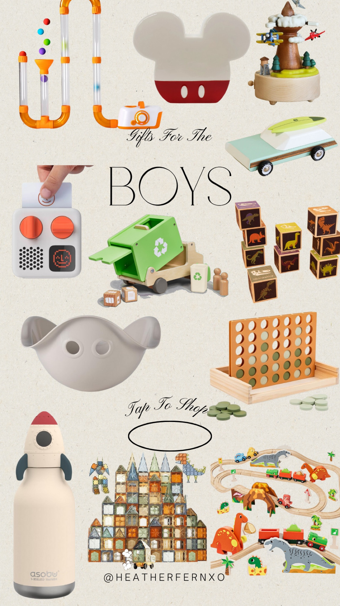 Gift guide for toddler boys. These gifts are a bit more aesthetic and neutral 

#LTKHoliday #LTKKids #LTKGiftGuide
