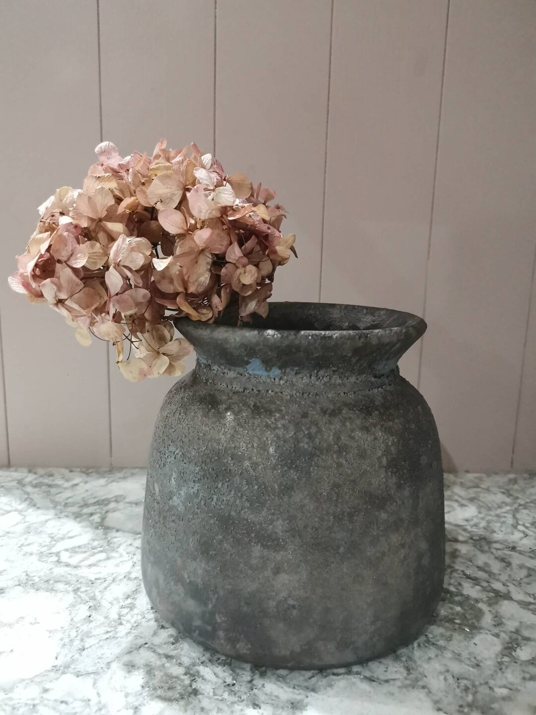 Bali grey vintage effect stone vase | Etsy (US)