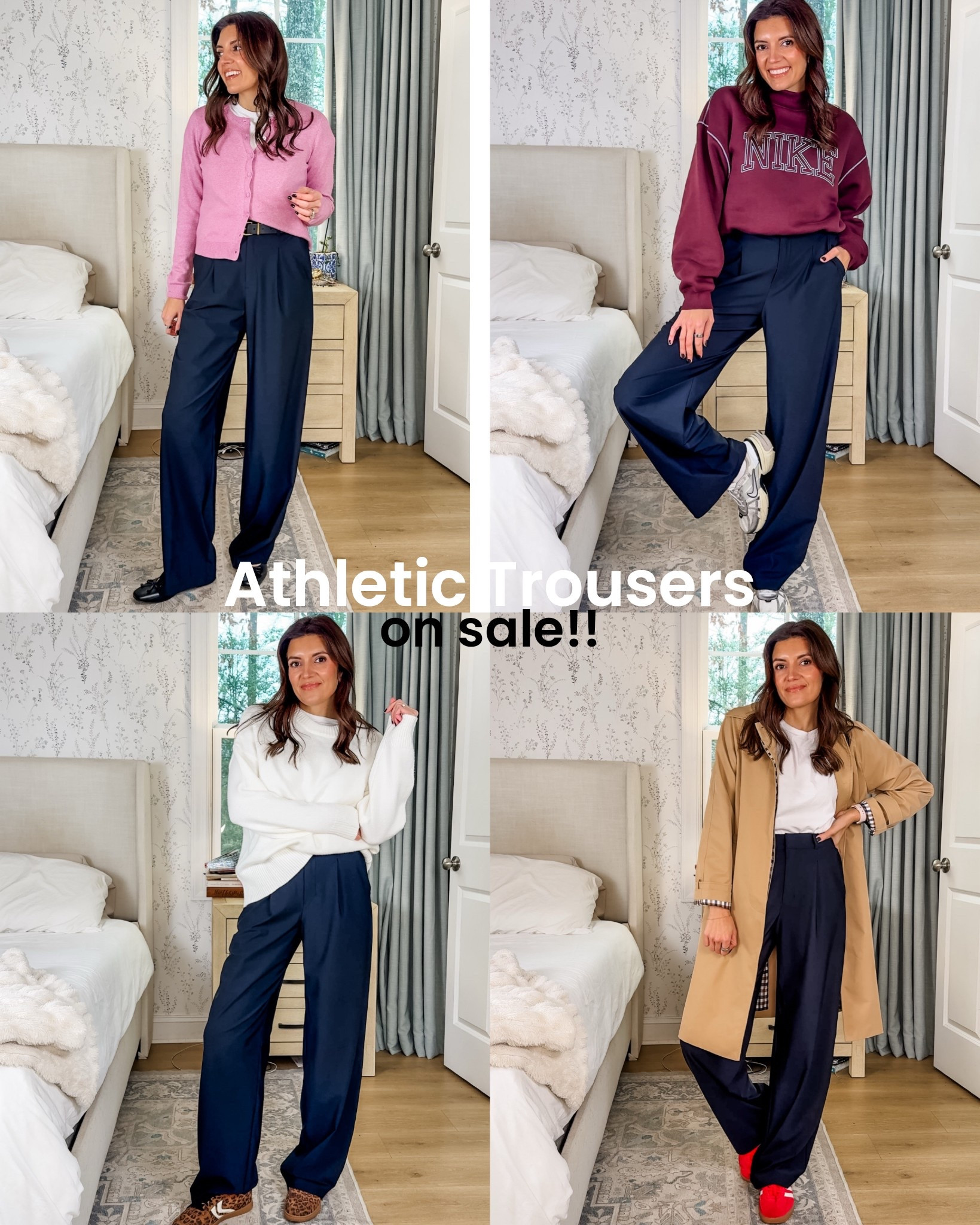 The most-worn pant in my closet! High rise wide leg trouser pant that’s made of athletic fabric! 🤯 They run large. I’m in a size small tall. 

#LTKFindsUnder50 #LTKSaleAlert #LTKOver40