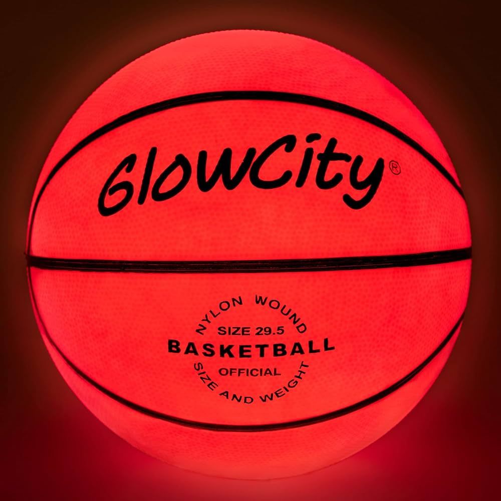 GlowCity Glow in The Dark Basketball for Teen Boy - Glowing Red Basket Ball, Light Up LED Toy for... | Amazon (US)