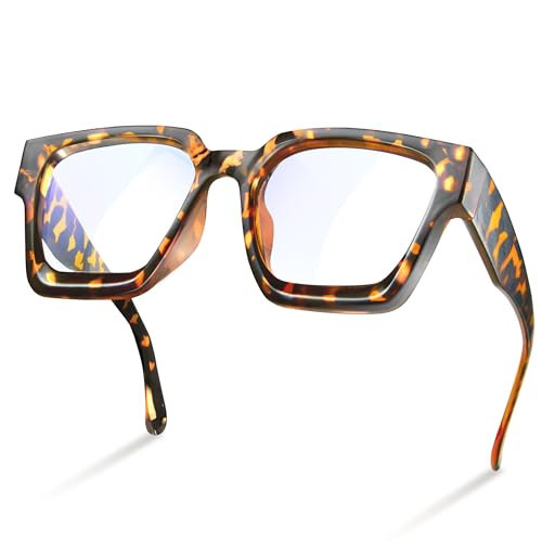 livho Oversized Blue Light Blocking Glasses for Woman - Rectangle Fashion Glasses for Computer, Chic Preppy Frame | Amazon (US)