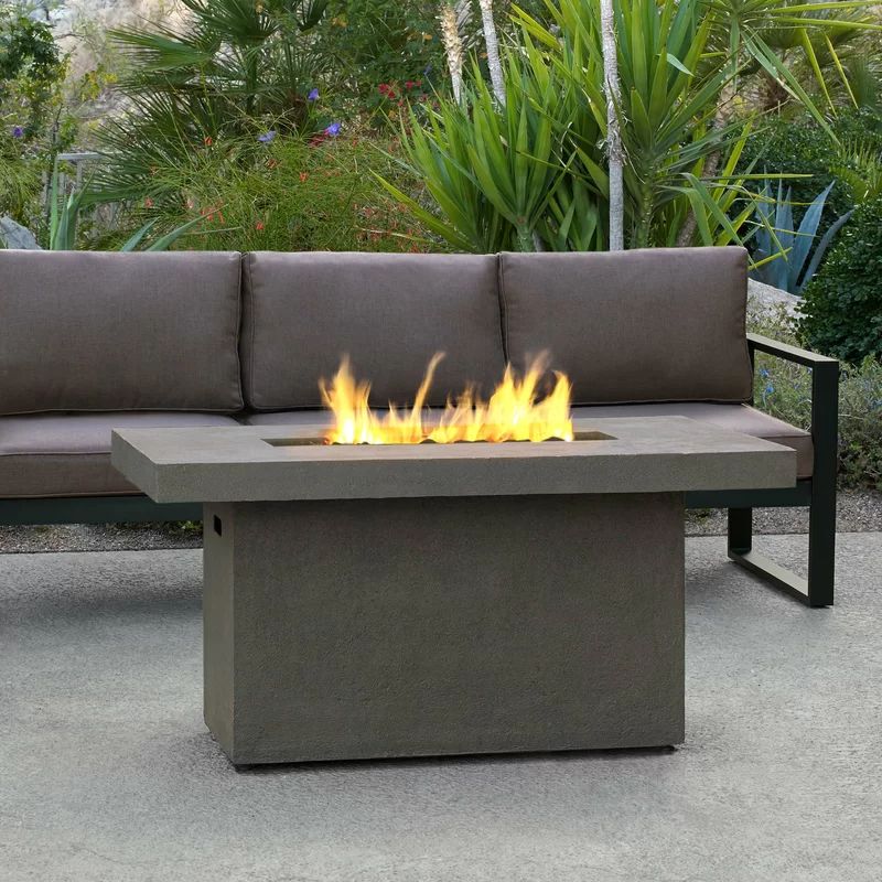 Ventura Rectangle Chat Height Gas Fire Table by Real Flame | Wayfair North America