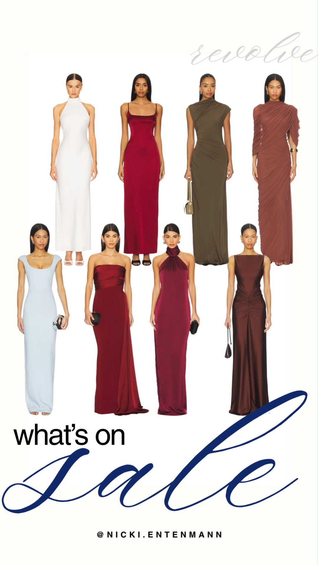 Upgrade your formal wardrobe with stunning gown options on sale at Revolve. The lineup features elegant halter-neck silhouettes, sleek cowl-neck slip dresses, gathered high-neck designs, and sophisticated draped midi and maxi styles. Perfect for weddings, black-tie galas, or special evening occasions, these dresses bring effortlessness and glamour to any formal event.

#revolve #revolveme #salealert #formaldress #eveningwear #gowninspo #chicstyle #outfitinspiration 

 #LTKootd #LTKSaleAlert #LTKWedding