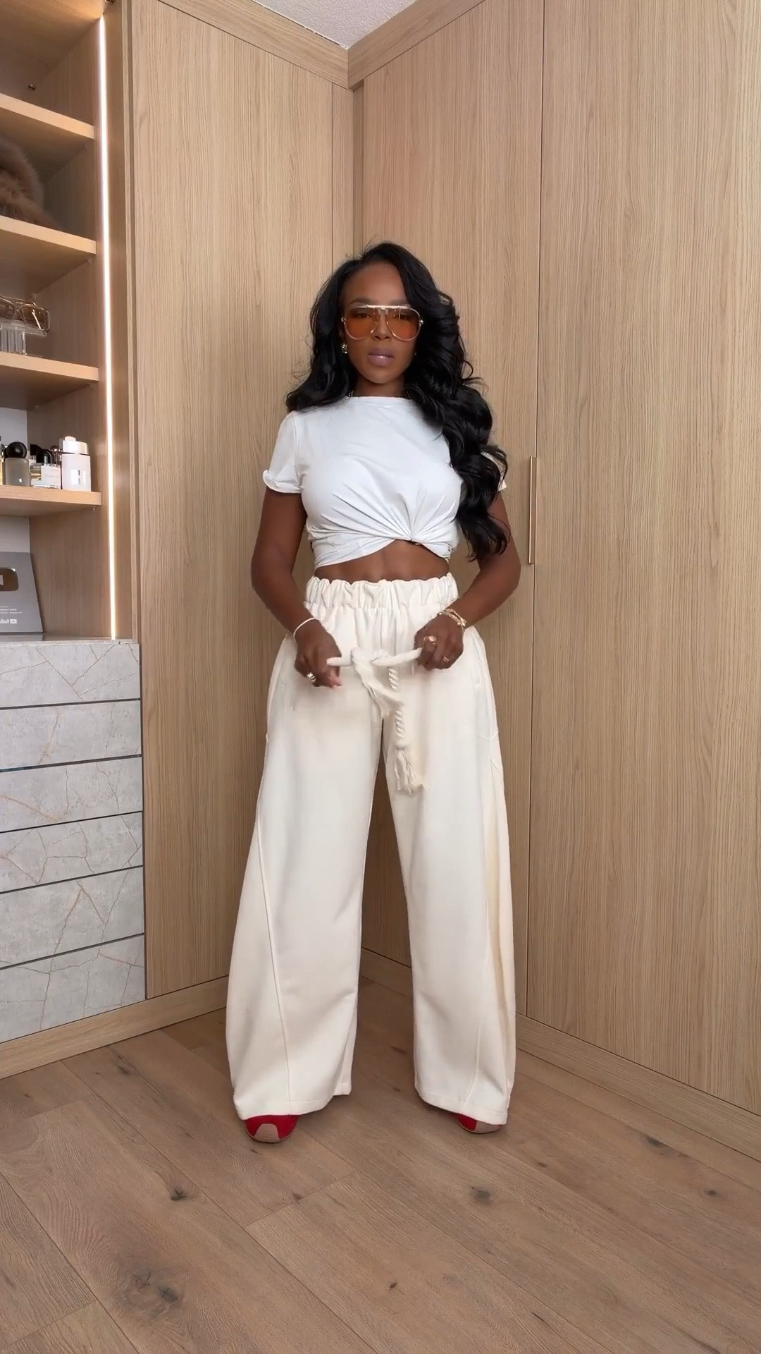VACATION MODE 🤍

Easy, breezy and still giving a LOOK. These statement wide-leg pants are made for resort days, brunch by the water or your next getaway—and the pop of red makes it even better.

Wearing: Size Small | 5’4” | 140 lbs | 34D-27-40

Download the FREE LTK app & follow me (@kirasfashionfinds) to shop all my daily finds.

#LTKPetite #LTKTravel #LTKStyle