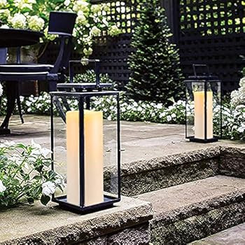 Homemory 10" x 4" Waterproof Outdoor Flameless Candles with Timer - Battery Operated Flickering L... | Amazon (US)