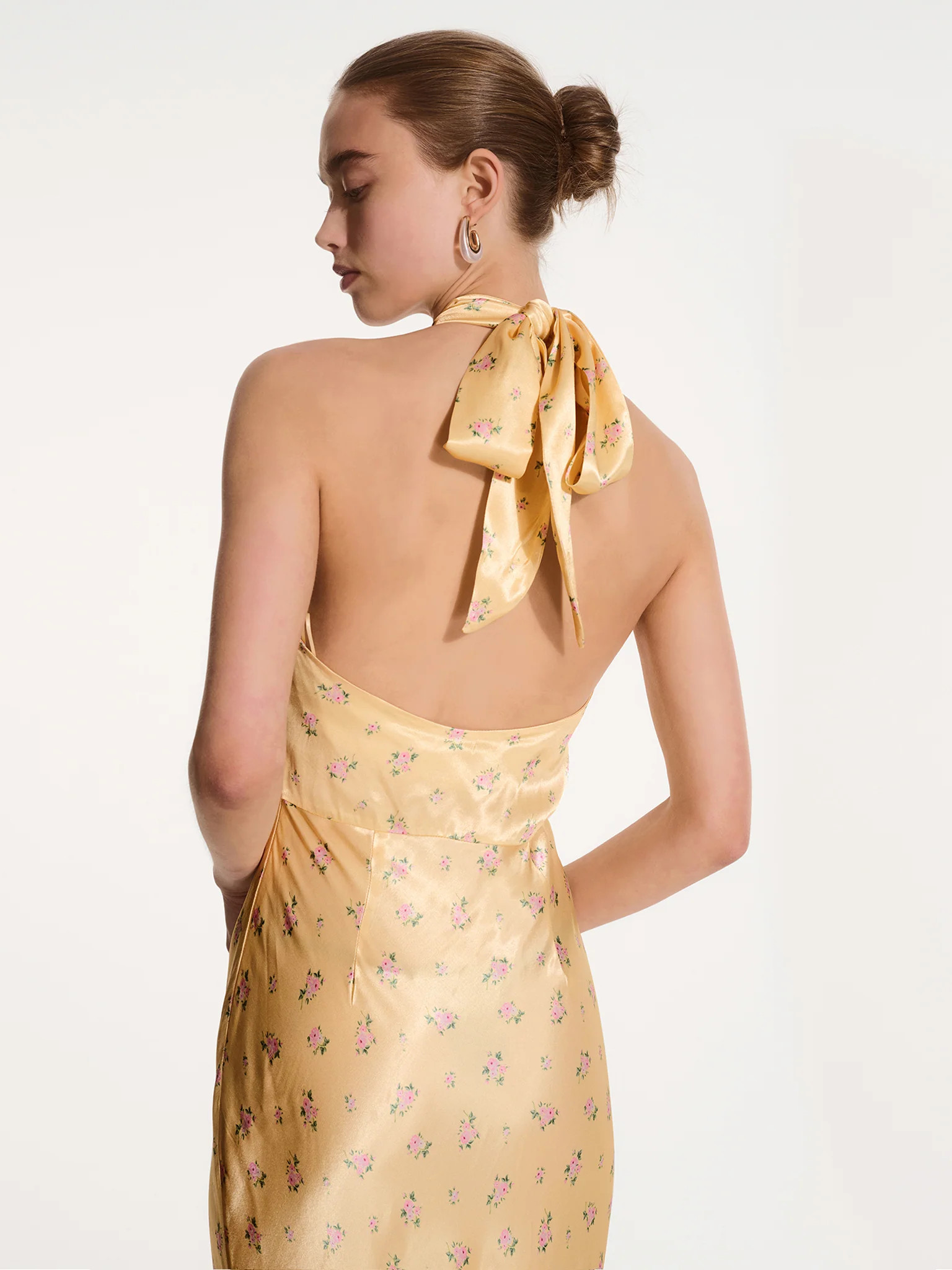 Arles Floral Dress in Vintage Yellow | OMNES UK