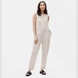 Organic Linen Round Neck Jumpsuit | Eileen Fisher