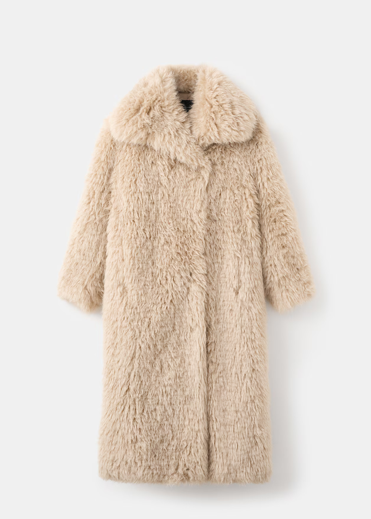 Long faux-fur coat | MANGO (UK)