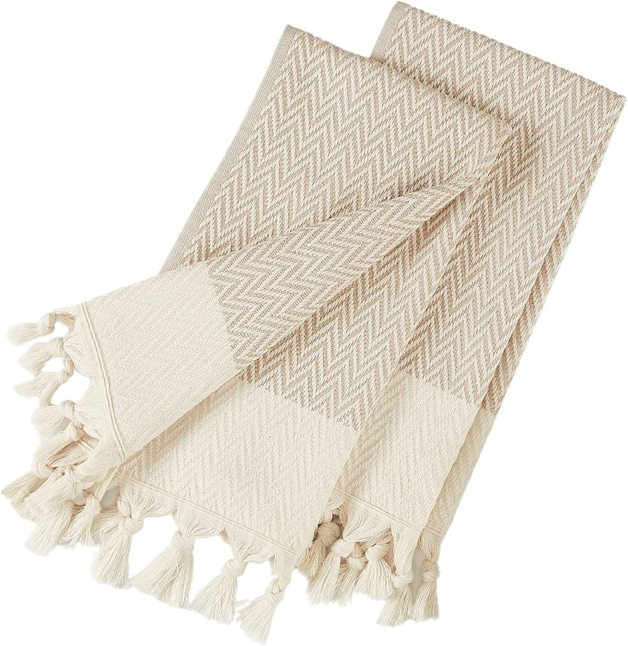 Kitchen Hand Towels with Boho Design, Set of 2, Dish Towels for Kitchen, 100% Cotton Turkish Hand... | Amazon (US)