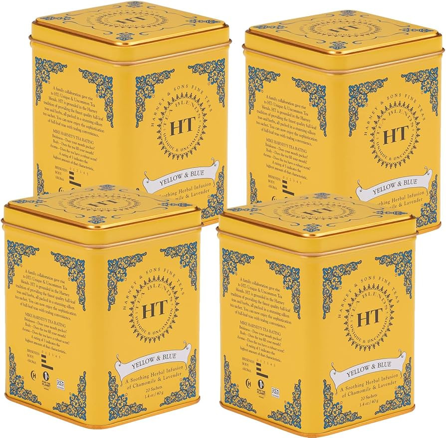 Harney & Sons Yellow and Blue, Chamomile and Lavender, 20 Count (Pack of 4) | Amazon (US)