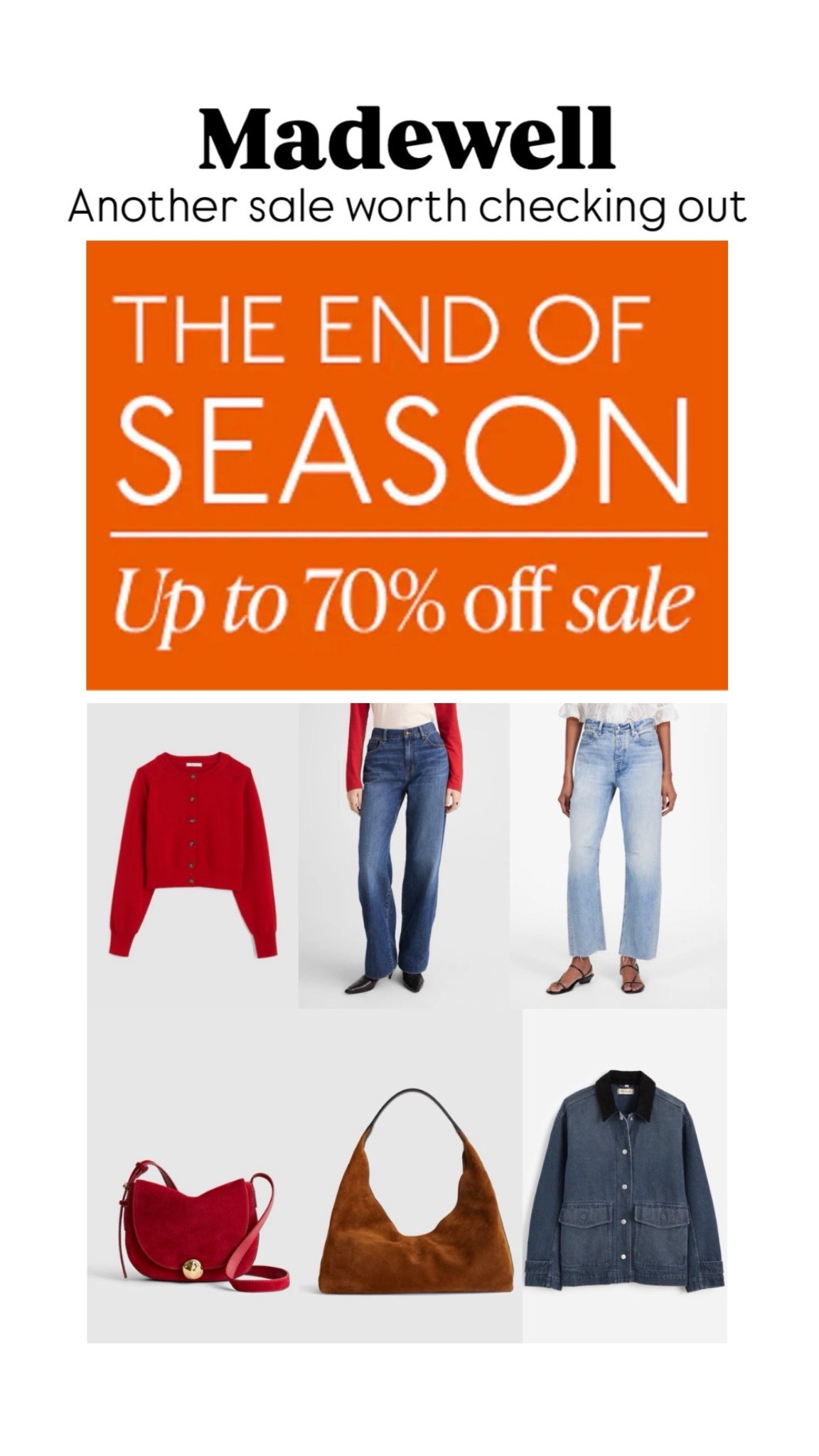 Madewell end of season sale


#LTKSeasonal #LTKFindsUnder100 #LTKSaleAlert