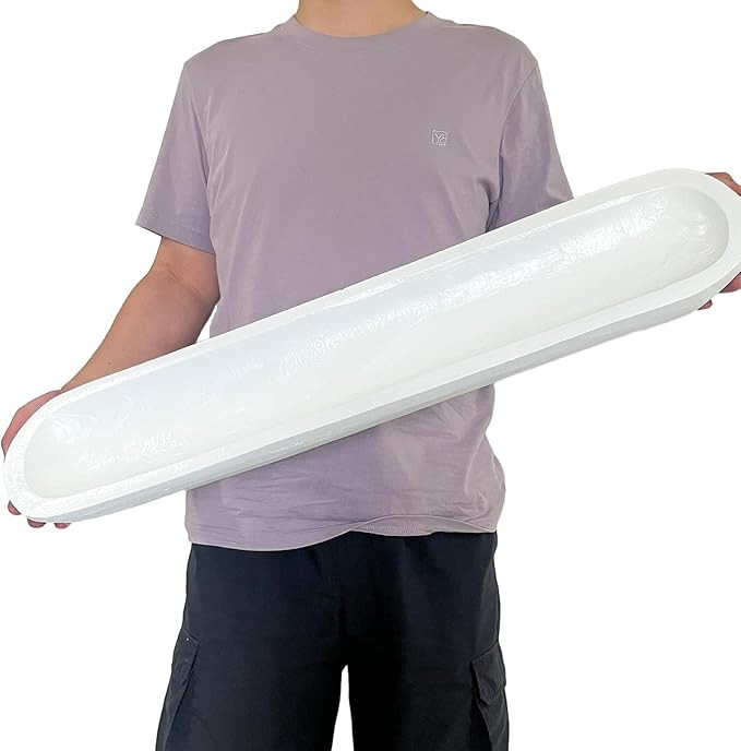 Wooden Dough Bowls Decorative，Rustic Bread Long Bowls Decor Wood Tray, Hand Carved for Table Ce... | Amazon (US)