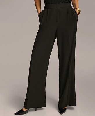 Donna Karan New York Women's Pleat Front Wide Leg Pants, Regular & Petite Sizes - Macy's | Macy's