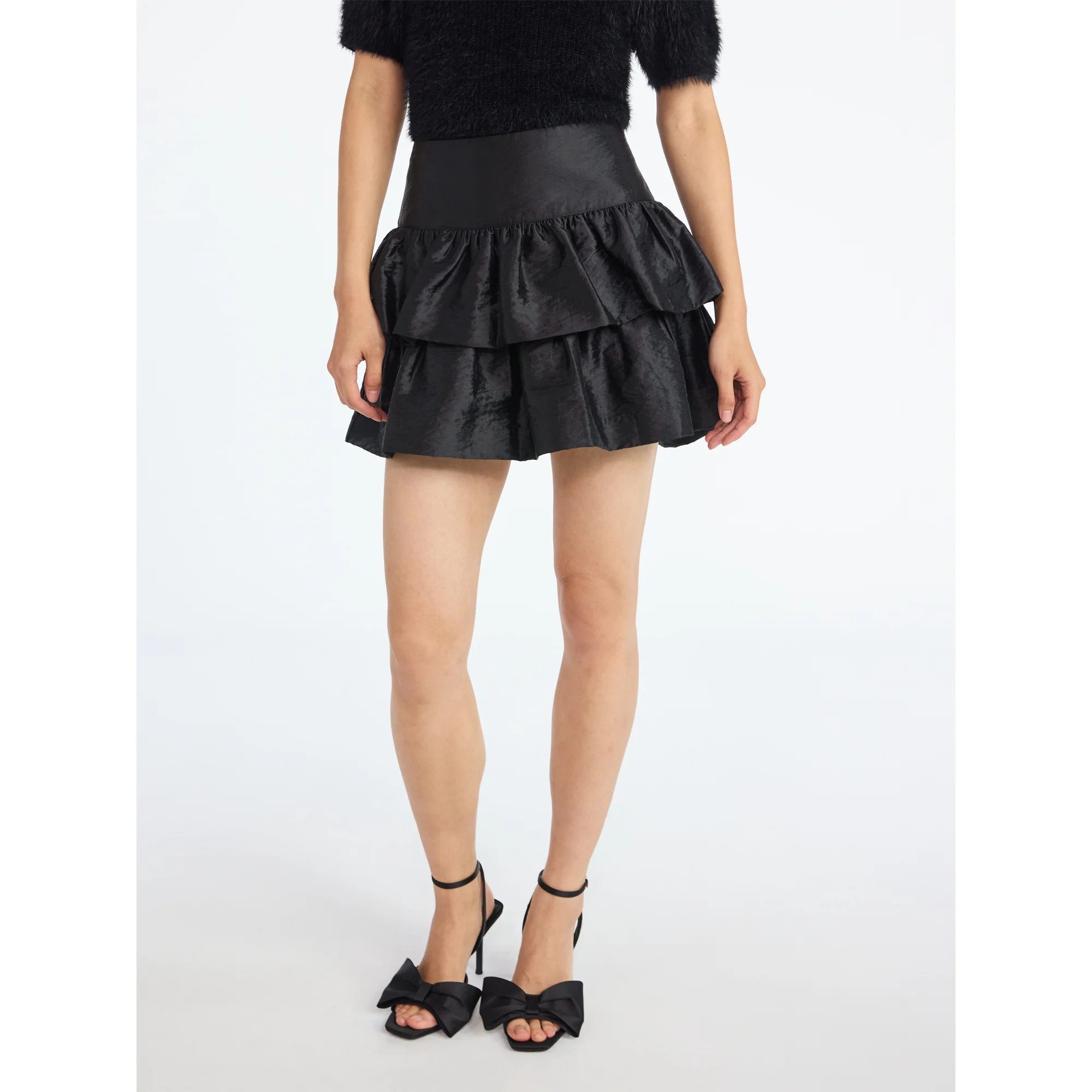 Scoop Women's and Women's Plus Tiered Ruffle Mini Skirt, Sizes XS-4X | Walmart (US)