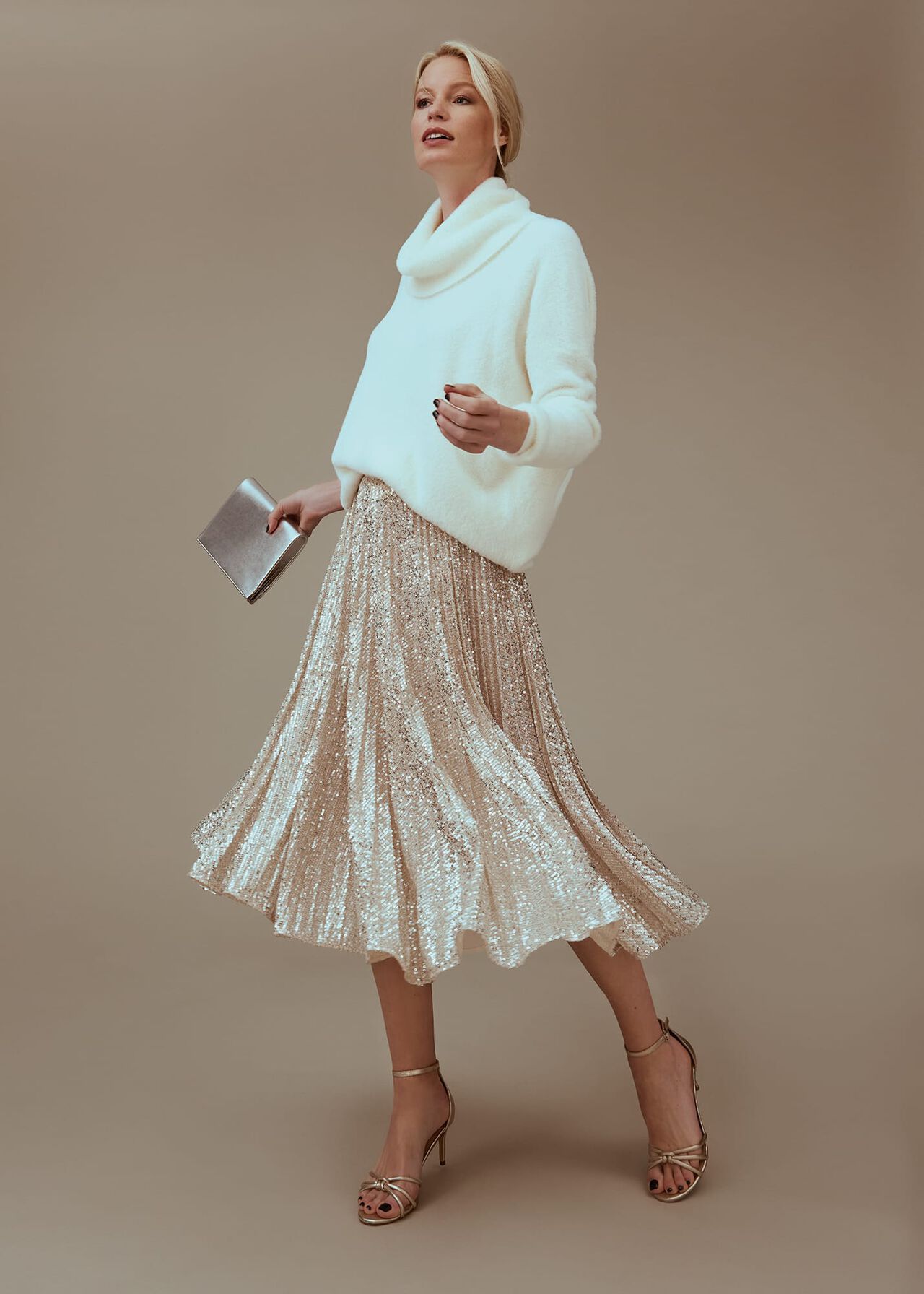 Celeste Sequin Pleat Skirt | Phase Eight (UK)