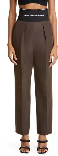 Alexander Wang Pleated Exposed Zip Logo Pants | Nordstrom | Nordstrom