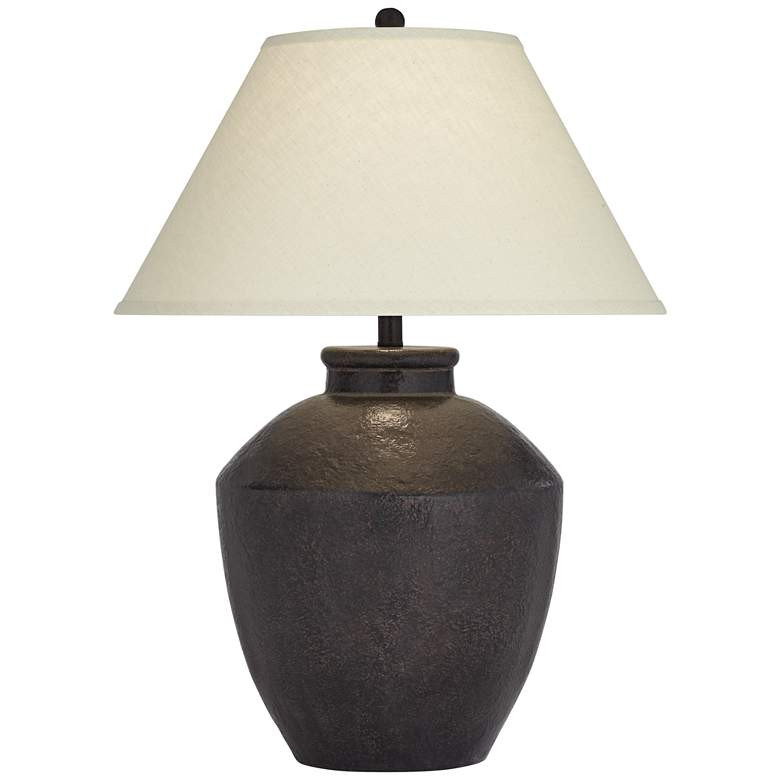 Franklin Iron Works Massa 29 1/2" Black Terracotta Jar Table Lamp | Lamps Plus