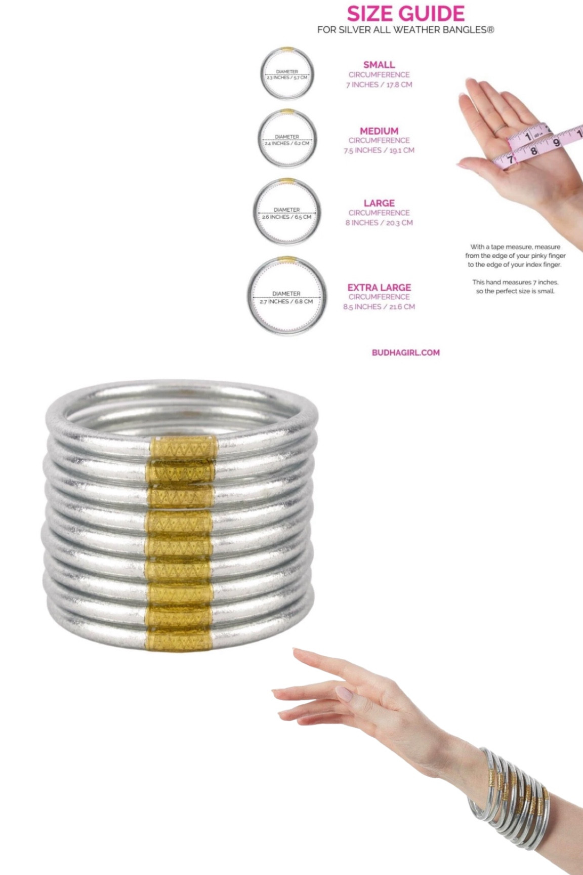 BuDhaGirl Silver All Weather Bangles® (AWB®) - Serenity Prayer

You can wear your Silver All Weather Bangle bracelets anywhere because they are waterproof and soundless. Our Silver All Weather Bangles are made with silver leaf suspended in flexible, polyvinyl carbonate rings, and sealed with our exclusive BuDhaGirl Serenity Prayer bead, allowing them to go from the pool, to the office, and to the airport (they’re TSA proof) all without needing to leave your wrist. 


#LTKstyletip #LTKxPrime #LTKSeasonal