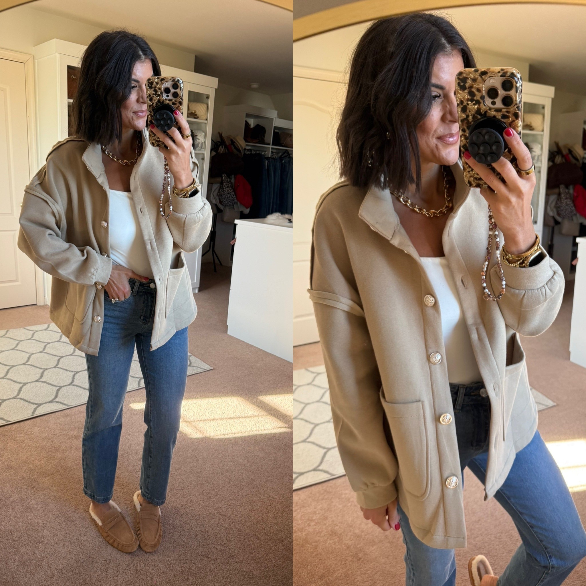 Today’s fit Size small in fleece jacket and tank Size 2 in jeans Mules tts

#LTKFindsUnder100 #LTKSeasonal