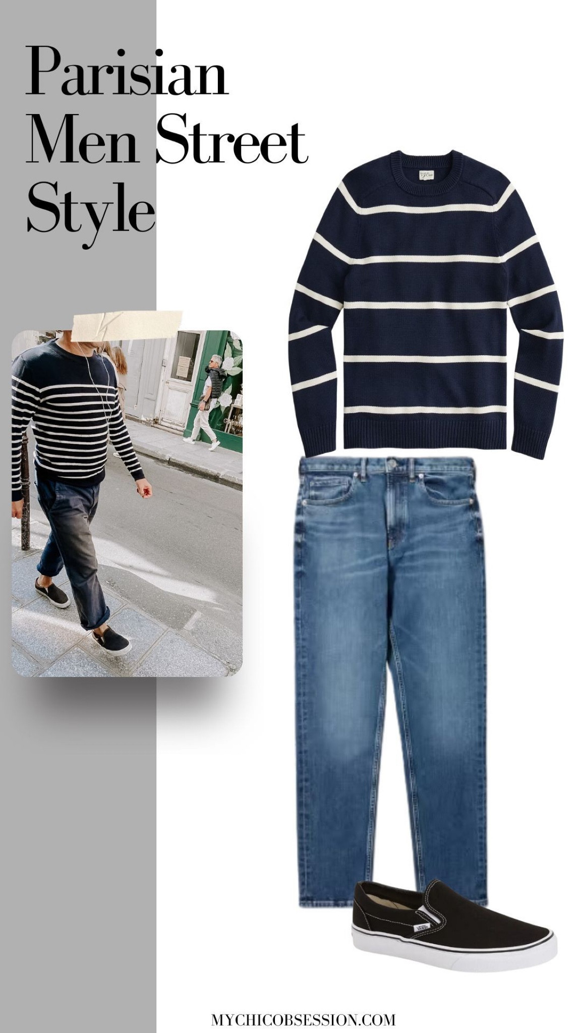 Navy blue and white stripes will forever be a classic look, for both men and women. Pair this sweater with a nice pair of non-ripped, tailored jeans and a pair of Vans for a casual fall look.

#LTKSeasonal #LTKmens #LTKstyletip