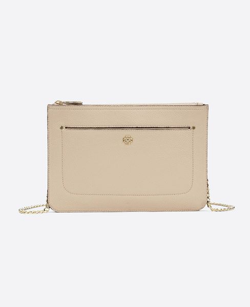 Ann Taylor Pebbled Signature Crossbody Bag, Pale Camel - One Size | Ann Taylor