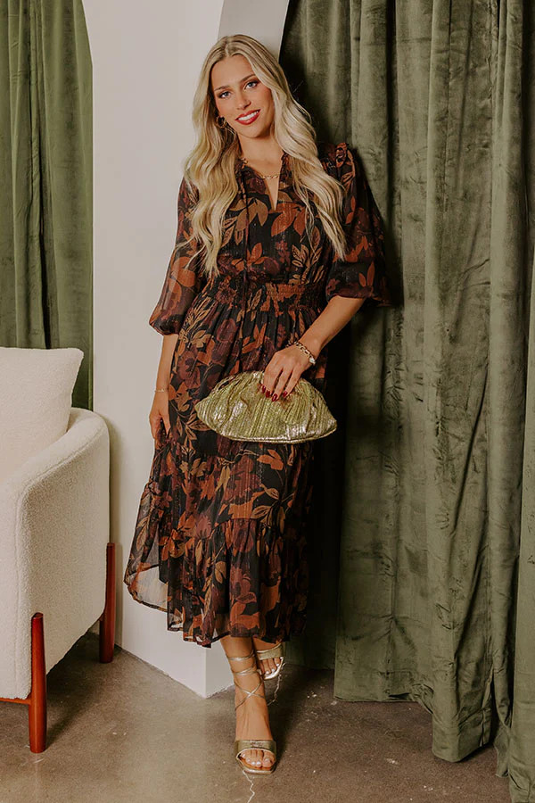 Autumn Encounters Floral Midi | Impressions Online Boutique