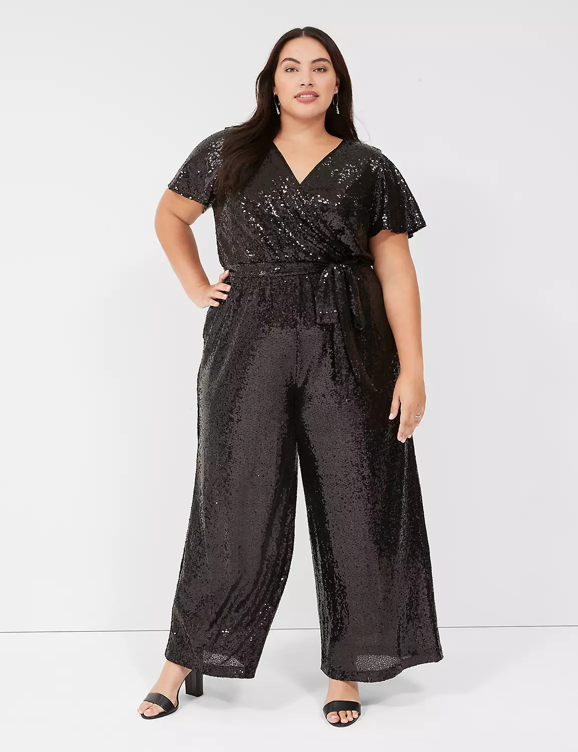 Wide Leg Sequin Jumpsuit | LaneBryant | Lane Bryant (US)