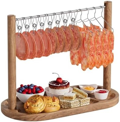 Bacon Display Rack-Acacia Bacon Clothesline Serving Tray-Bacon Hanger-Exquisite Bacon Serving Dis... | Amazon (US)