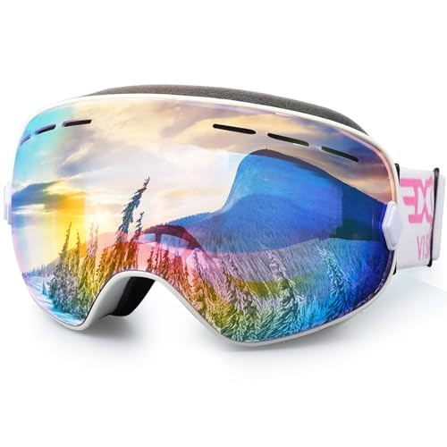 EXP VISION Ski Snowboard Goggles for Man Woman and Younth, OTG Snow Goggle Anti Fog UV400 Protection Winter Outdoor Sports Goggle-Pink | Amazon (US)