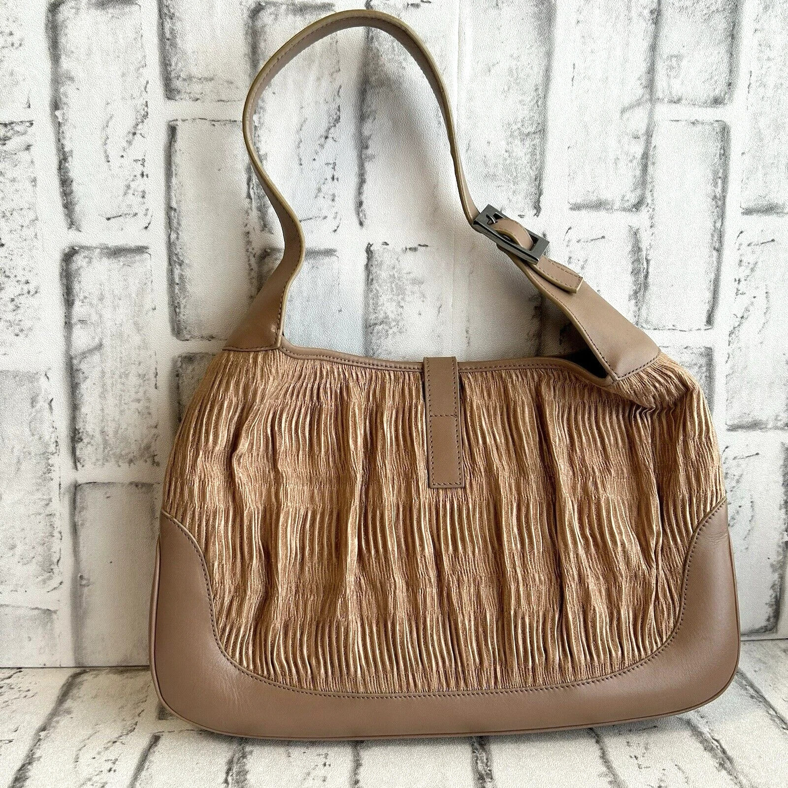 "RARE"  Gucci Jackie shoulder  bag  Pink Beige  Leather Purse  Authentic  | eBay | eBay US