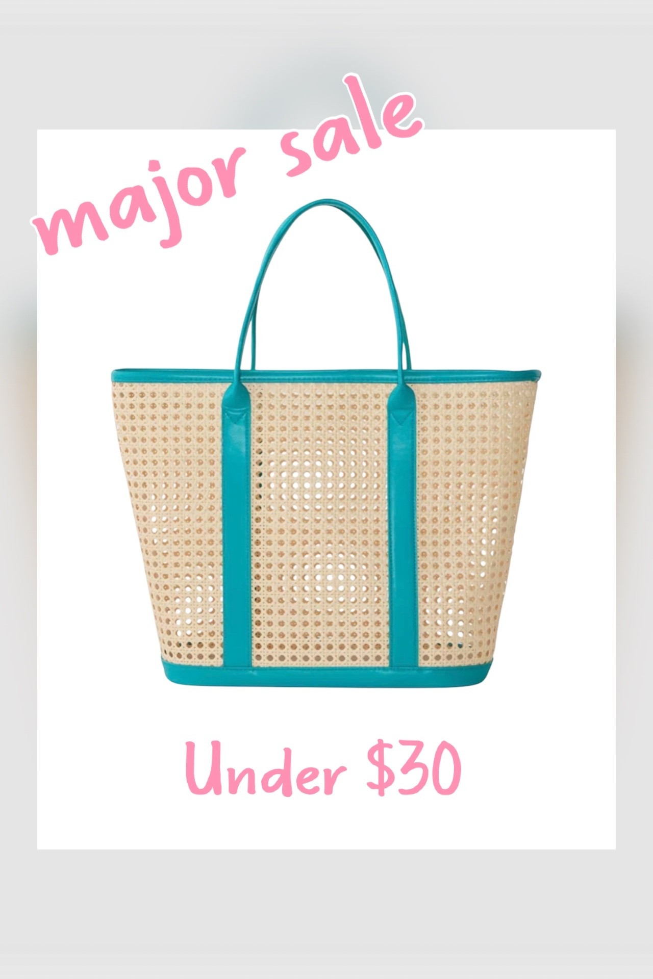 Designer Look Beach Tote Under $30 🩵🏖️

This cane beach tote looks SO much more expensive than $30 🩵✨ The turquoise trim gives it such a chic coastal feel and it seriously reminds me of designer resort bags for summer vacations, beach days, poolside lounging, and everyday errands ☀️

The oversized shape fits all your beach essentials while still looking polished and elevated. Love the woven cane texture paired with the bright turquoise details for the perfect preppy coastal vibe 🌴

Belk exclusive • currently marked down from $75 to under $30 • roomy interior with colorful lining • easy wipe-clean material 🩵

Beach tote, coastal style bag, resort wear accessories, woven tote bag, cane tote, preppy beach style, affordable designer look bag, turquoise beach tote, summer vacation essentials, pool bag, chic travel accessories, coastal grandmother style, spring and summer fashion finds ✨

#LTKSwim #LTKSaleAlert #LTKmomlife