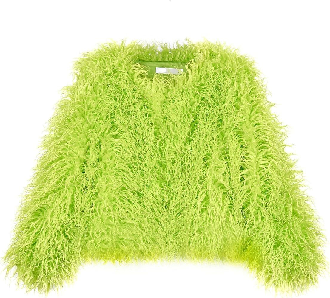 Women's Shaggy Faux Fur Outwear Coat Jacket Long Sleeve Warm Winter | Amazon (US)