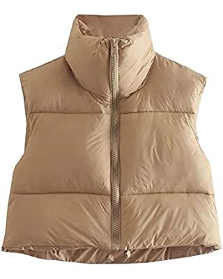 AUTOMET Women's Cropped Puffer Vest Winter Lightweight Sleeveless Warm Outerwear Vests Padded Gil... | Amazon (US)