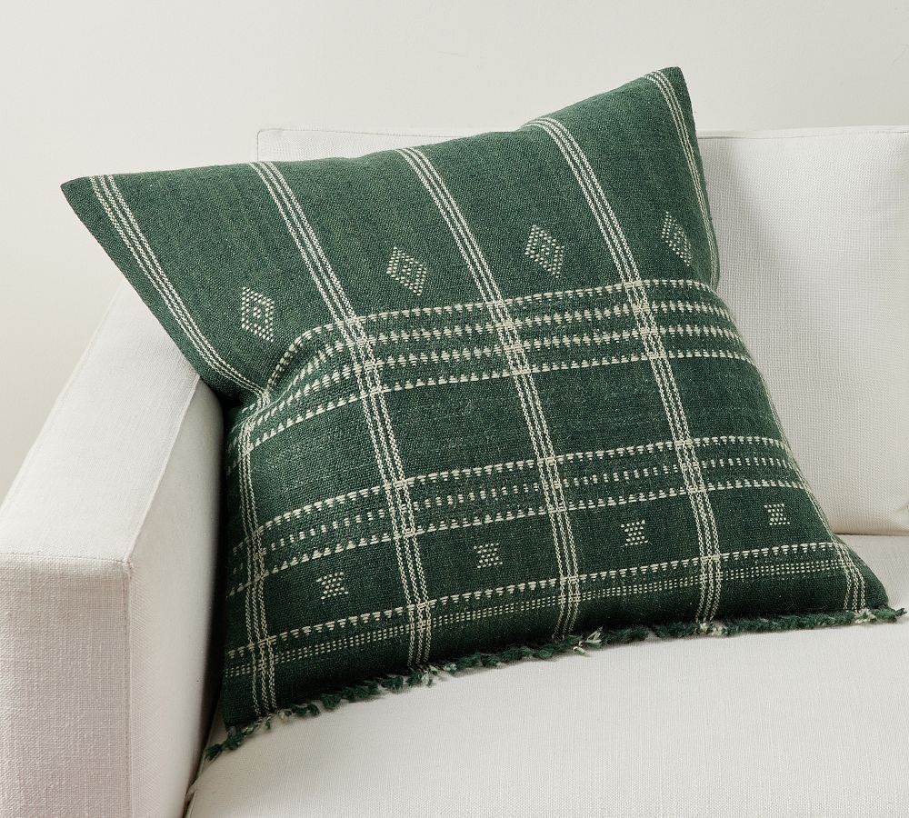 Kellan Yarn Dyed Woven Pillow | Pottery Barn (US)