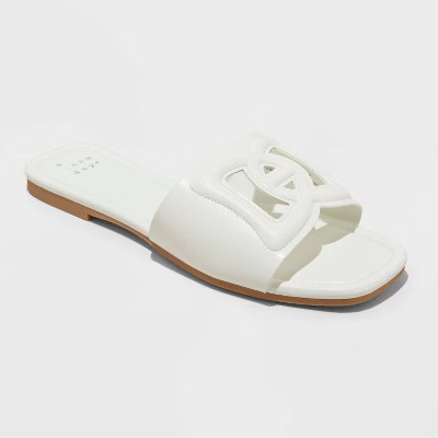 Women's Deidra Slide Sandals - A New Day™ White 8 | Target