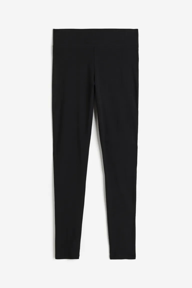 Baumwollleggings - Schwarz - Ladies | H&M DE | H&M (DE, AT, CH, NL, FI)