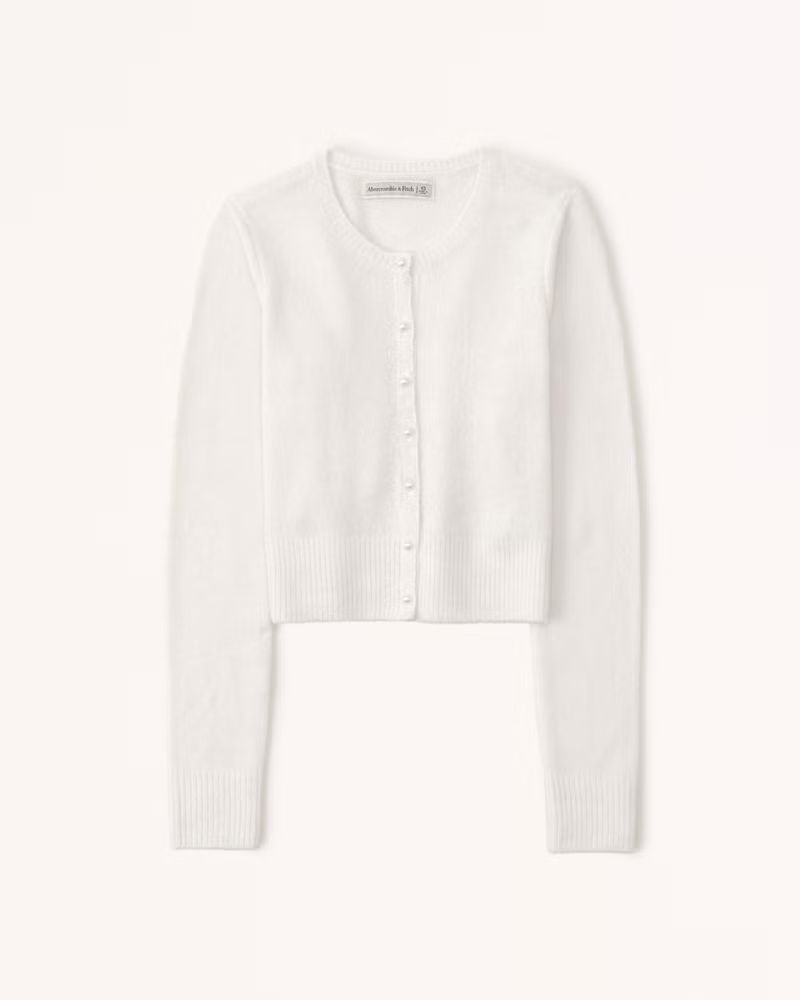 Short Cardigan with Pearl Buttons | Abercrombie & Fitch (US)