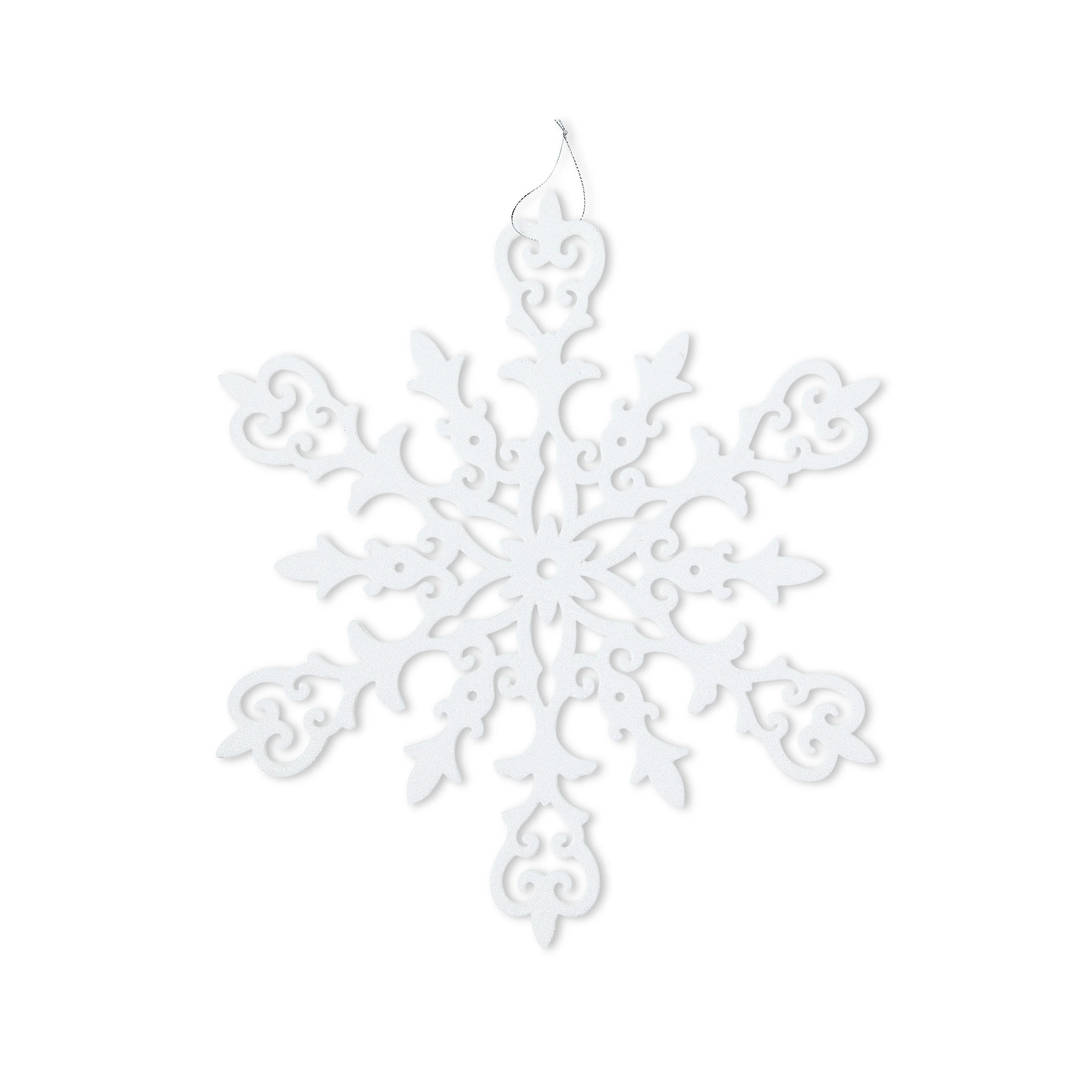 White Glitter Snowflake Christmas Ornament, 15 in, by Holiday Time | Walmart (US)