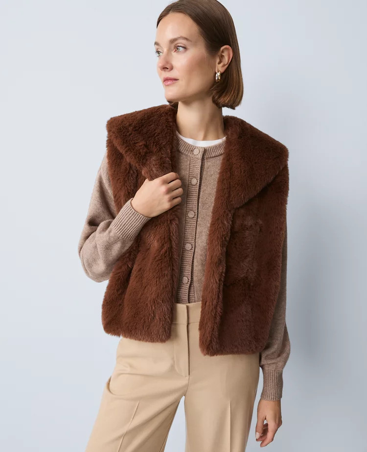 Faux Fur Vest | Ann Taylor