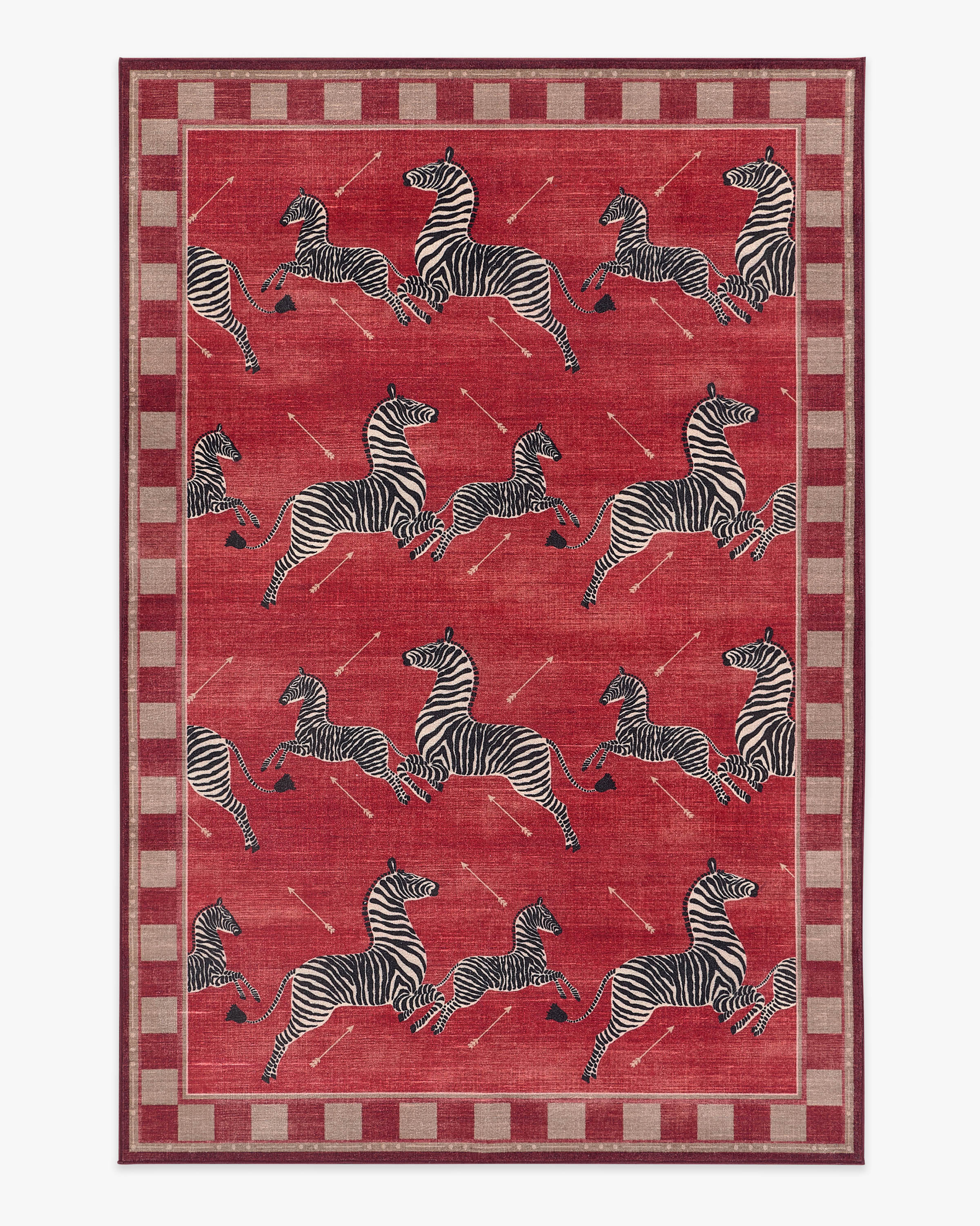 Zebras Red Rug by Scalamandré | Ruggable US | Ruggable