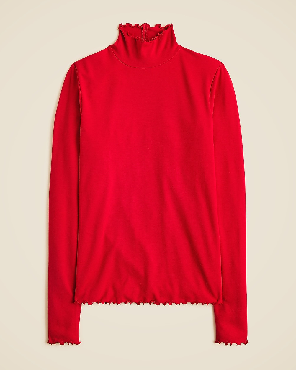 Refined rib lettuce-trim turtleneck | J. Crew US