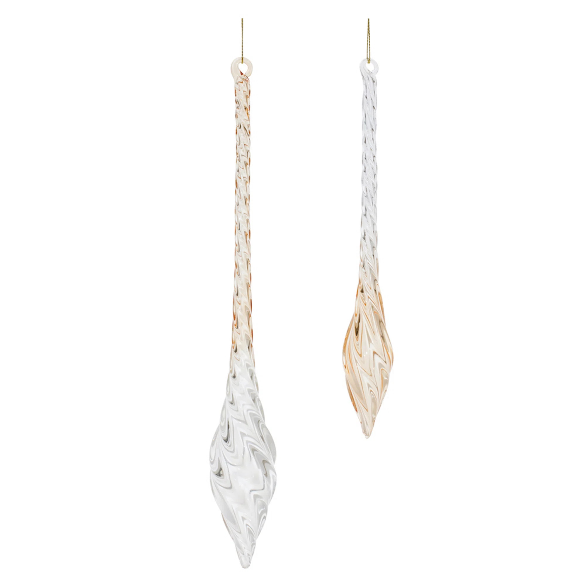 Amber Swirl Glass Finial Drop Ornament (Set of 12) | Joss & Main