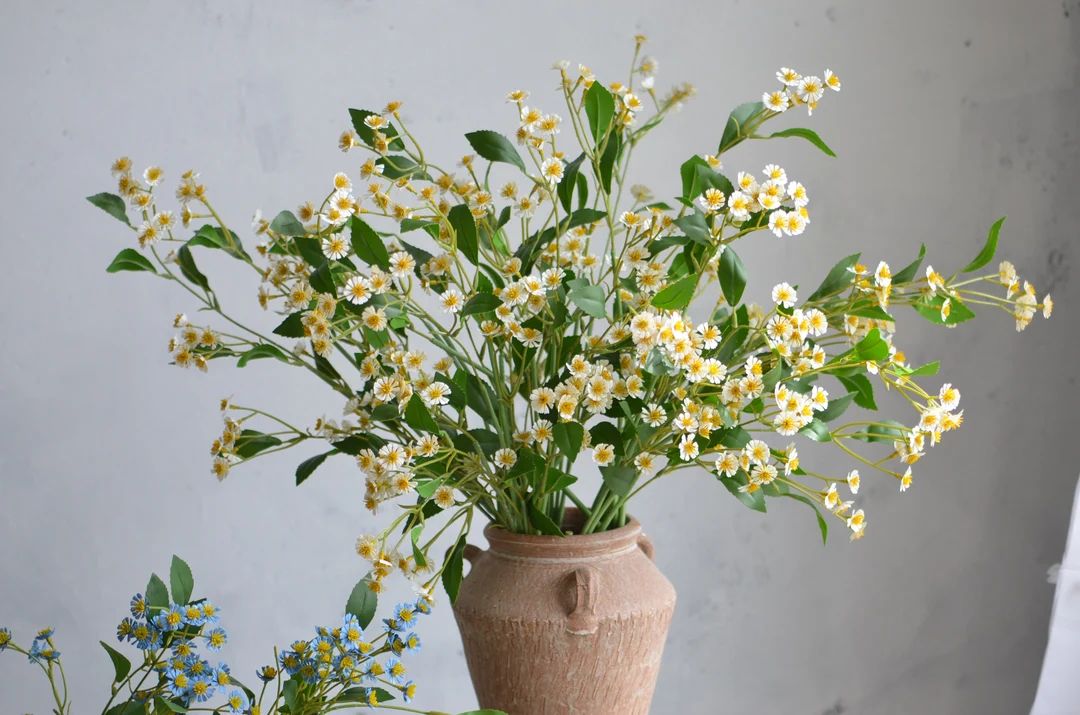 31.5" Faux Feverfew Daisy in White Yellow, Artificial Plant Flowers, Fake Chamomile, Wedding Home... | Etsy (US)