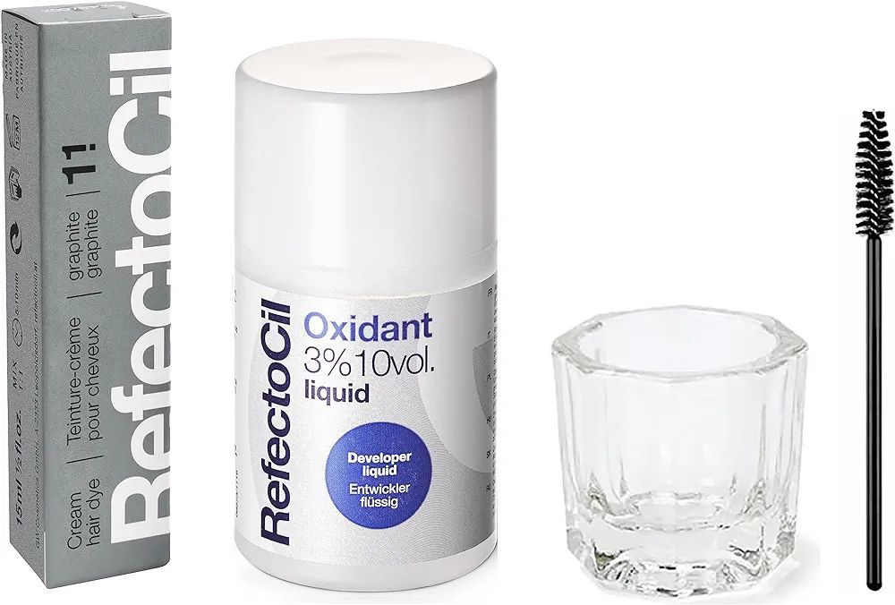 RefectoCil Hair Tinting Kit Includes Cream Hair Dye + Liquid Oxidant 3% + Mixing Brush & Mixing D... | Amazon (US)