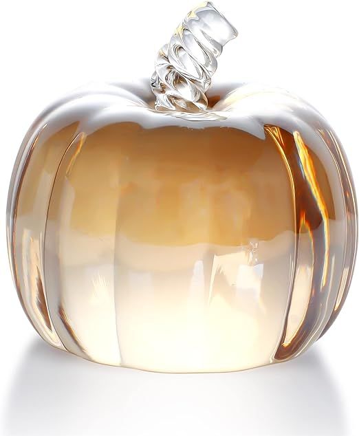 HDCRYSTALGIFTS 2.8’’ Crystal Pumpkin Figurine Art Glass Pumpkins for Decorating Harvest Glass... | Amazon (US)