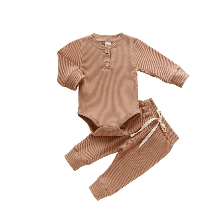 jaweiw Newborn Baby Girl Boy Fall Clothes 3 6 12 18 24 Months Outfits Long Sleeve Knitted Cotton ... | Walmart (US)